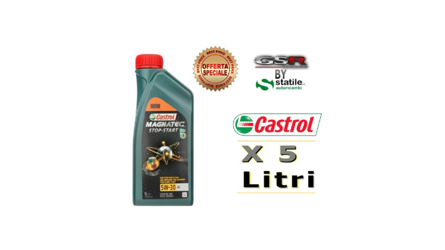 5 Lt. Olio-Lubrificante Castrol Magnatec 5w30 A5 Stop-Start Lt.1